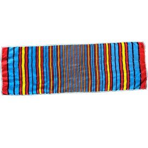 Vintage Burmel 100% Silk Hand Rolled Vibrant Striped Scarf